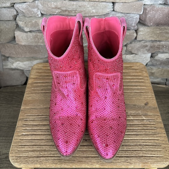 Link  Kids Pink Rhinestone Pull On Boots Size 3 - Picture 12 of 12